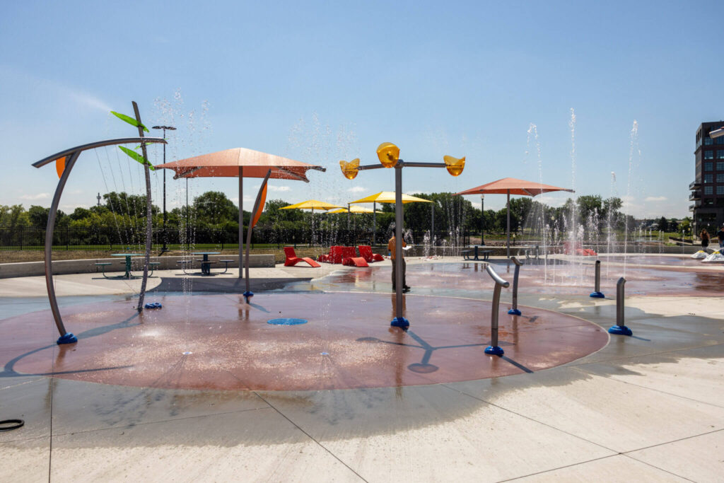 Spray park at Jacobson Plaza
