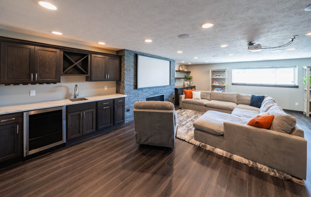 Amani Haven sectional and movie projector